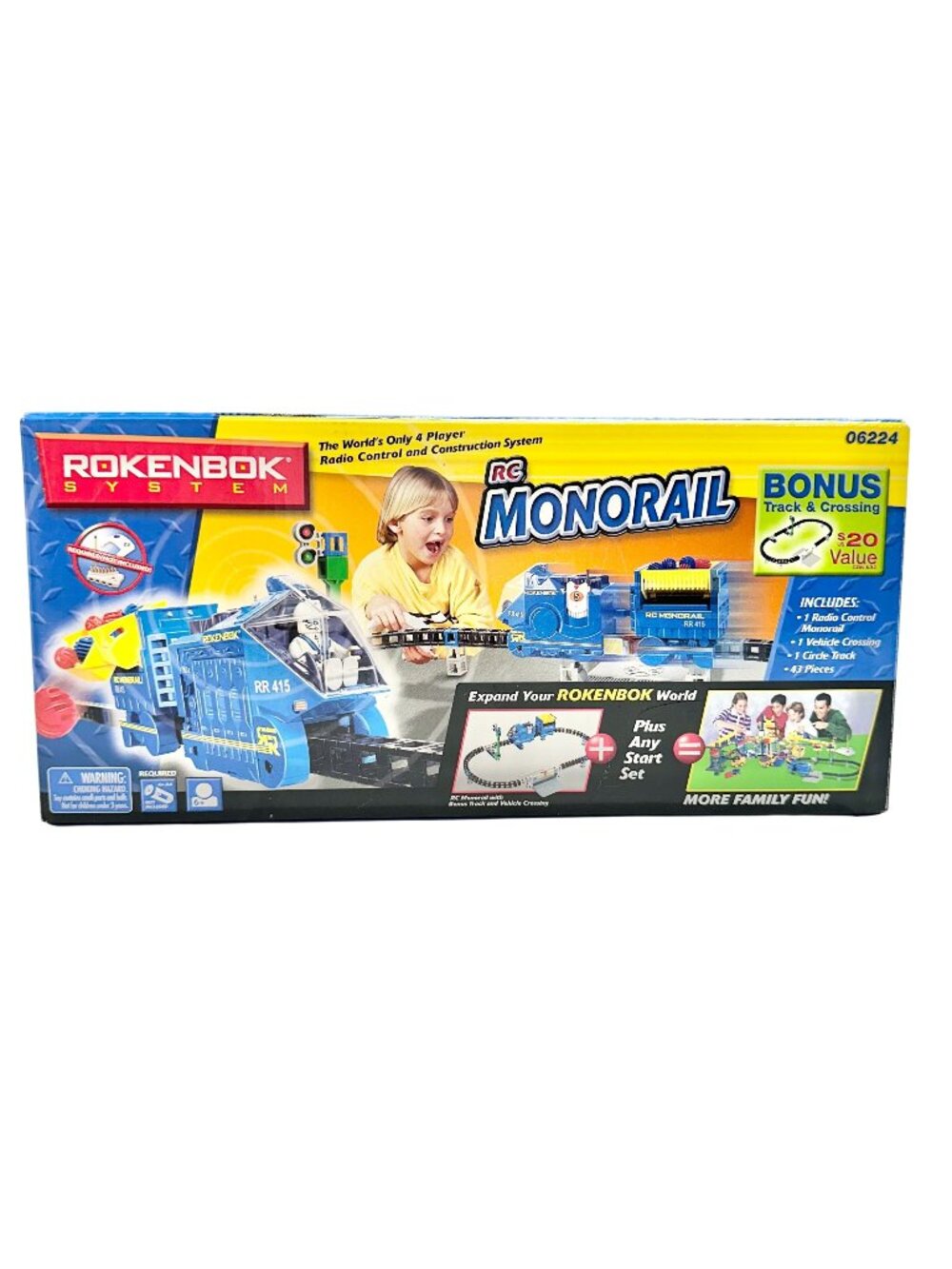 Rokenbok RC Monorail Freighter Set With Bonus Track and Crossing - 43 Pieces EUC